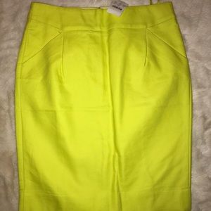 Yellow J.Crew pencil skirt size 4